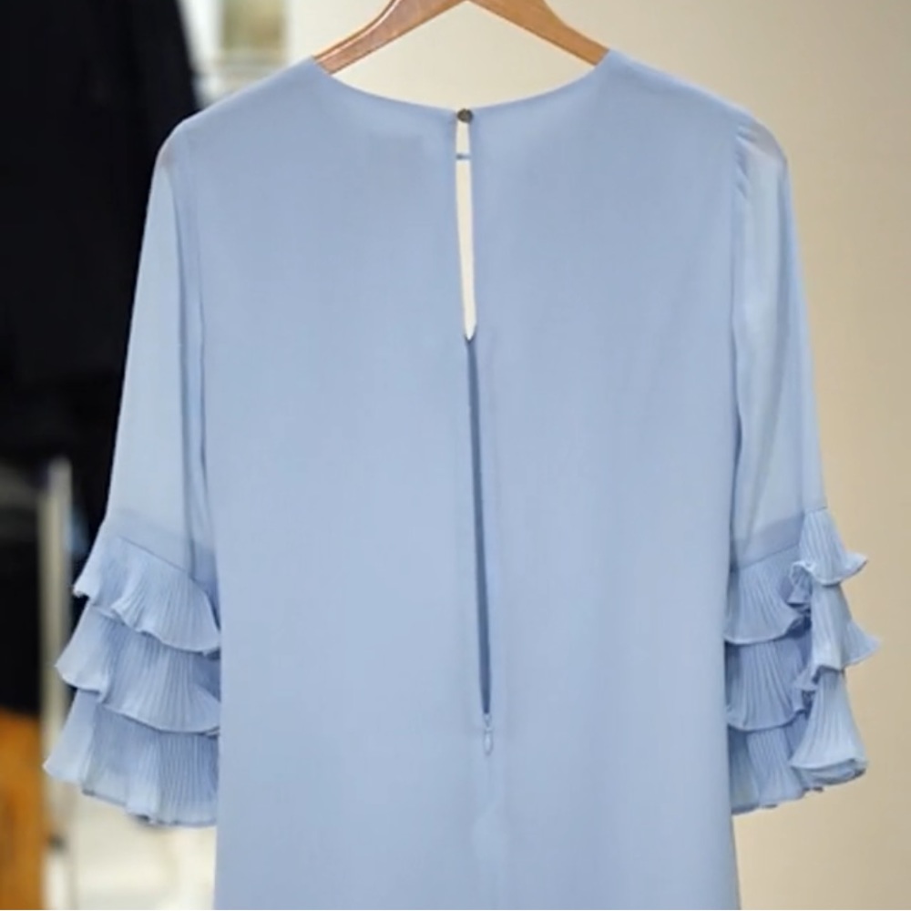 Vince Camuto Pleated Sleeve Float Shift Dress - Picture 2 of 4